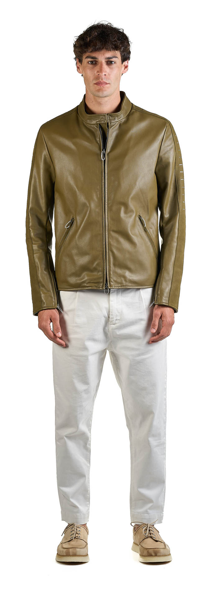 DANIELE BASTA LEATHER AND SILVER JACKET